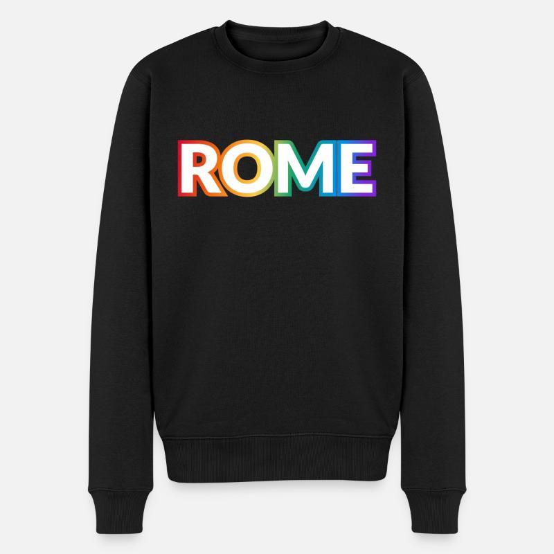 ROME PRIDE Regenbogentext - Männer Premium Bio Pullover - Schwarz