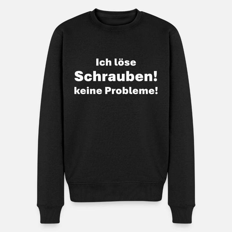 I don't solve screws problems - Men's Premium Organic Jumper - black