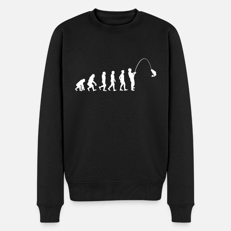 Évolution de l'évolution du pêcheur pêcheur à la ligne - Pull Premium bio Homme - noir