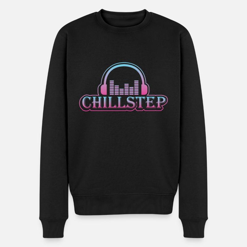 Chillstep Musik - Männer Premium Bio Pullover - Schwarz