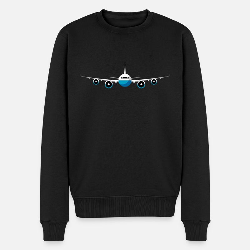 Flugzeug Airline. - Männer Premium Bio Pullover - Schwarz