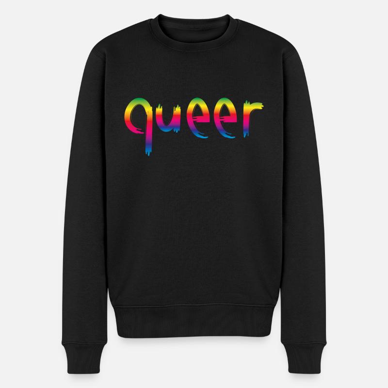 queer rainbow - Männer Premium Bio Pullover - Schwarz