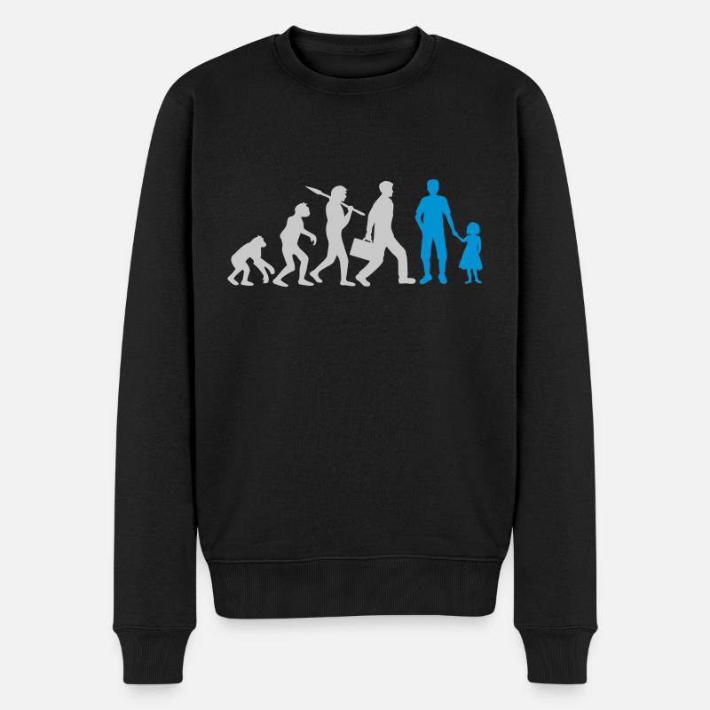 Evolution Papa Fille Enfant - Pull Premium bio Homme - noir