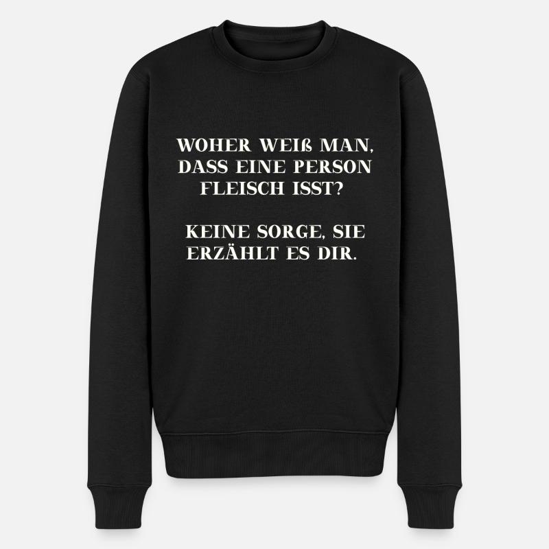 Vegan lustig Geschenkidee - Männer Premium Bio Pullover - Schwarz