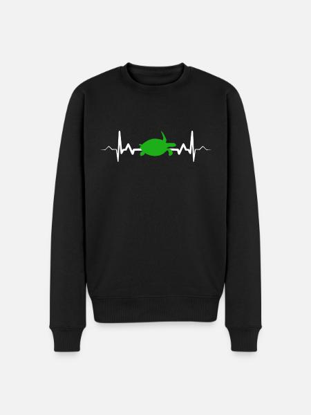 Turtle Heartbeat Gifted Pet - Men's Premium Organic Jumper - black