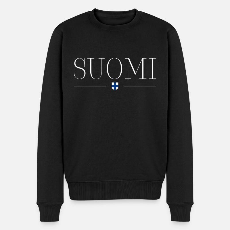 Finnland - Männer Premium Bio Pullover - Schwarz