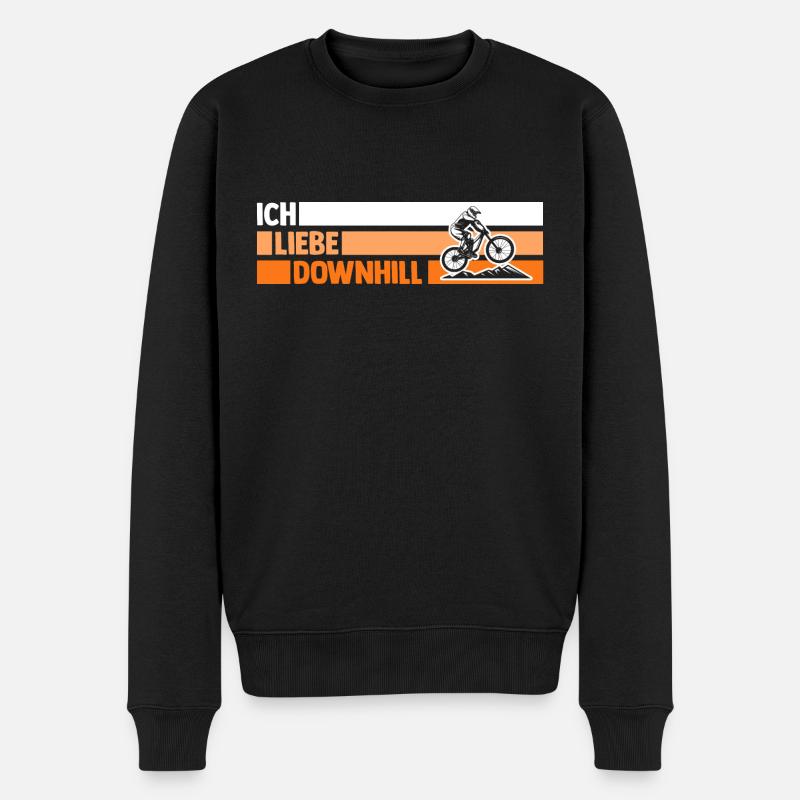 Mountainbike Fahrrad Downhill - Männer Premium Bio Pullover - Schwarz