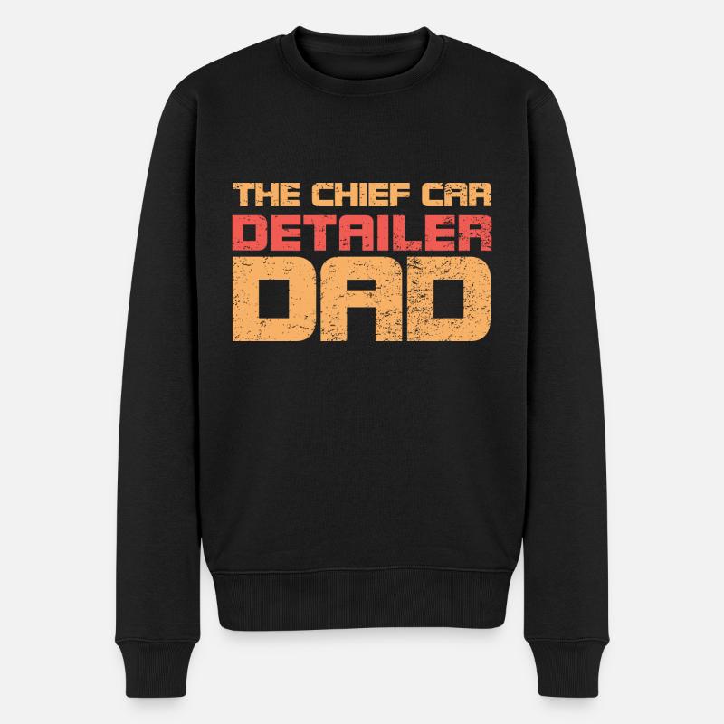 The Chief Car Detailer Dad - Männer Premium Bio Pullover - Schwarz