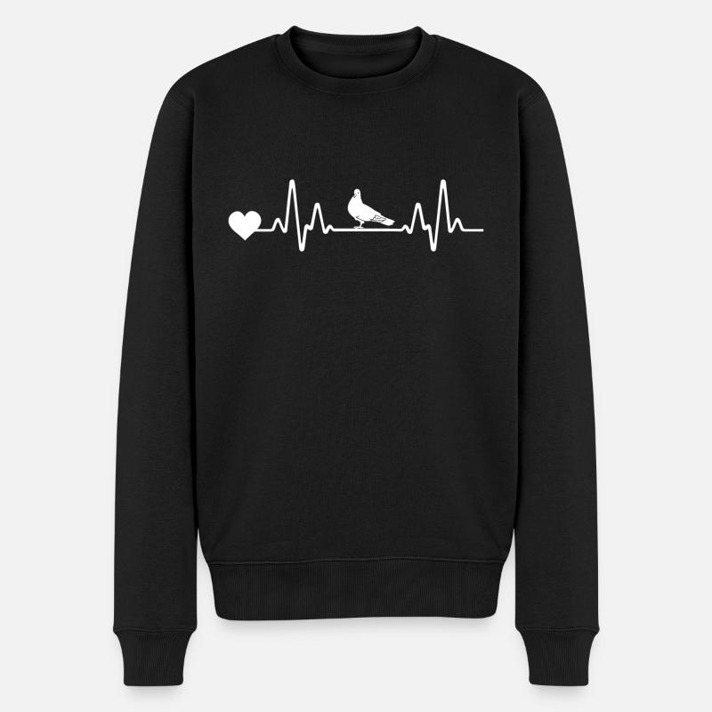 Taubenzüchter Brieftaube Herzschlag Tauben - Männer Premium Bio Pullover - Schwarz