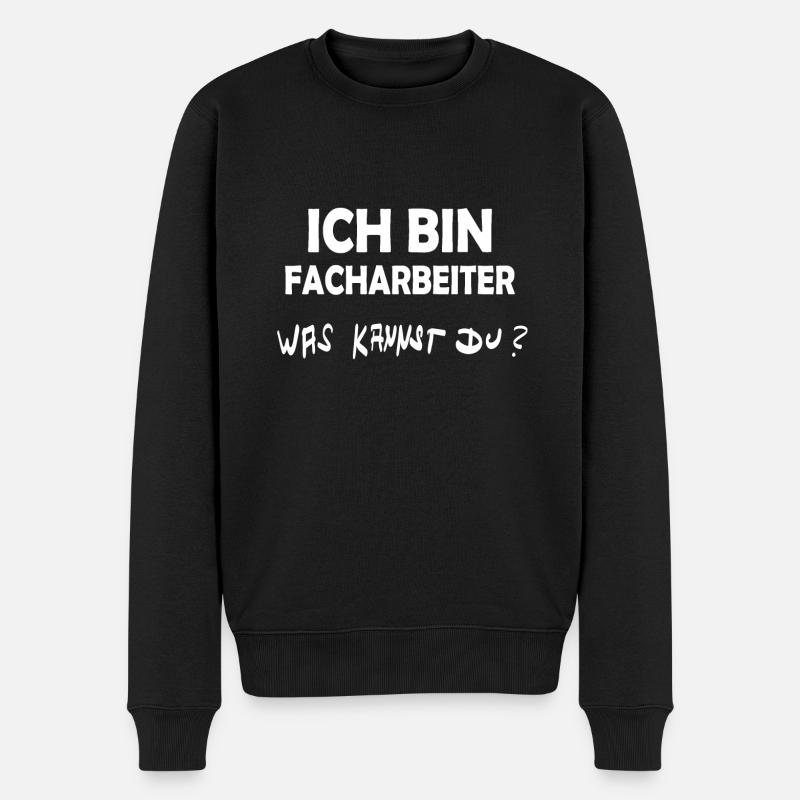 Facharbeiter - Männer Premium Bio Pullover - Schwarz