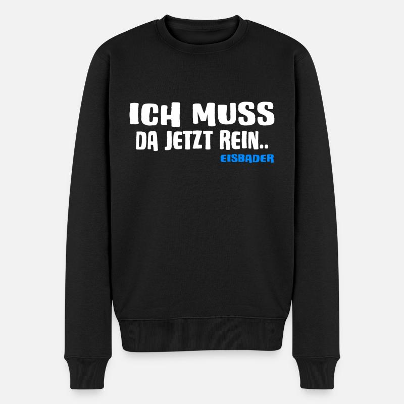 Eisbader Winterschwimmer ICEBATH CHALLENGE eisloch - Männer Premium Bio Pullover - Schwarz