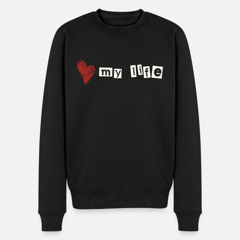 J’aime ma vie - Pull Premium bio Homme - noir