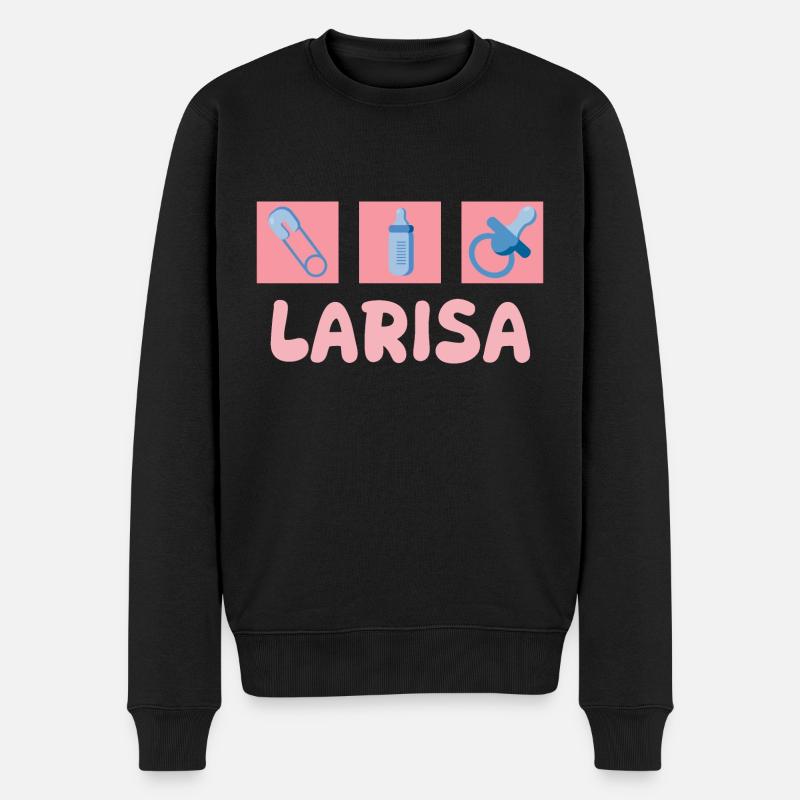Larisa als Schnuller - Männer Premium Bio Pullover - Schwarz
