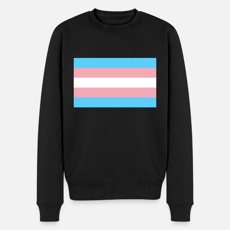 Trans-Flagge - Männer Premium Bio Pullover - Schwarz