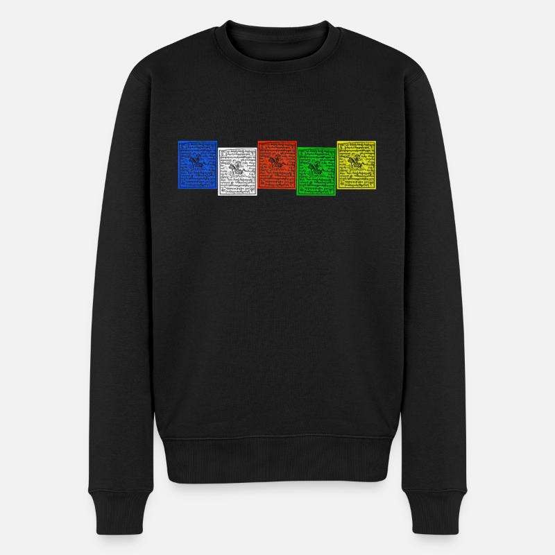 Nepal,Gebetsfahnen - Männer Premium Bio Pullover - Schwarz