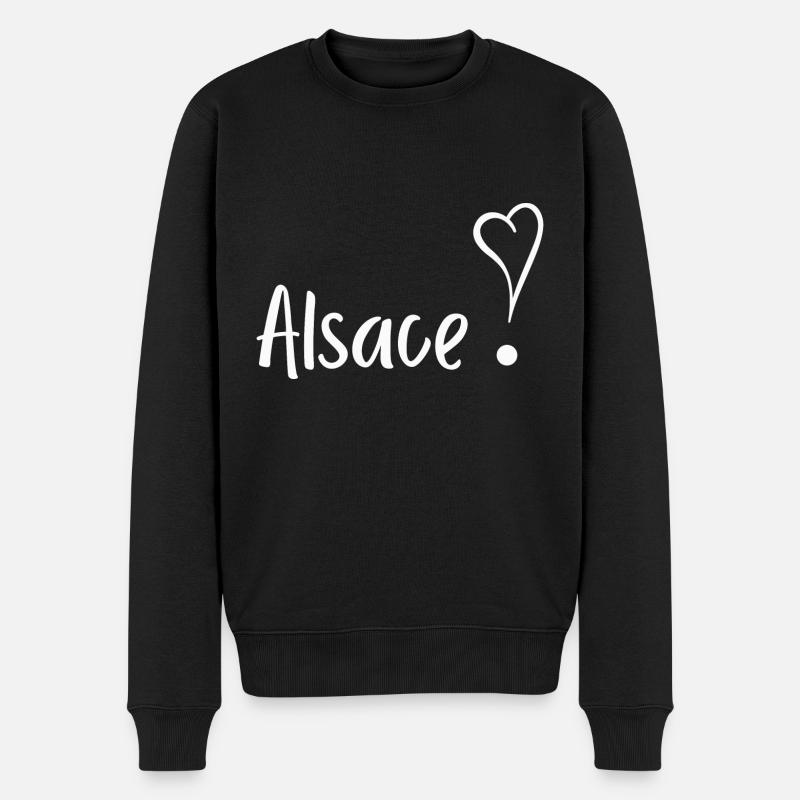 Alsace avec coeur - Pull Premium bio Homme - noir