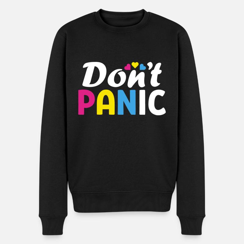 Don`t Panic Pan LGBTQ Pride Month Gay - Männer Premium Bio Pullover - Schwarz