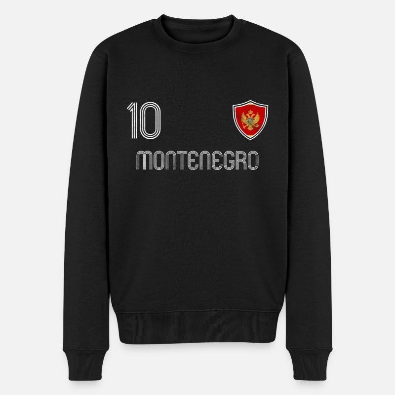 Montenegro Fußball Mannschaft - Männer Premium Bio Pullover - Schwarz