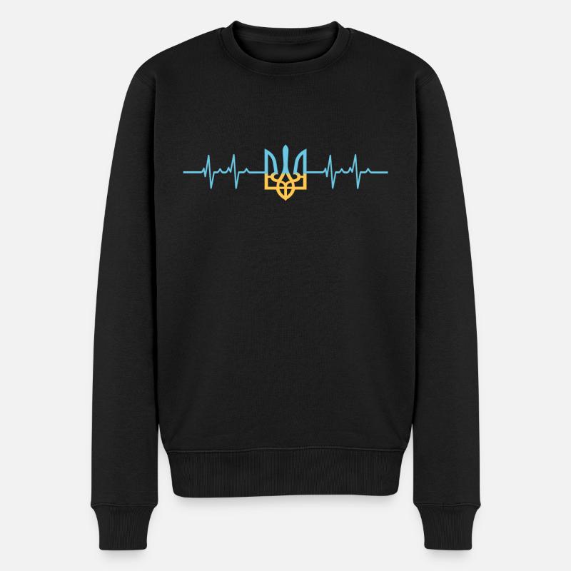 Heartbeat Ukraine Paix Paix - Pull Premium bio Homme - noir