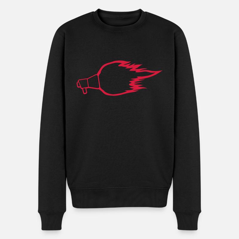Heiße Rede Feuer Megafon - Männer Premium Bio Pullover - Schwarz