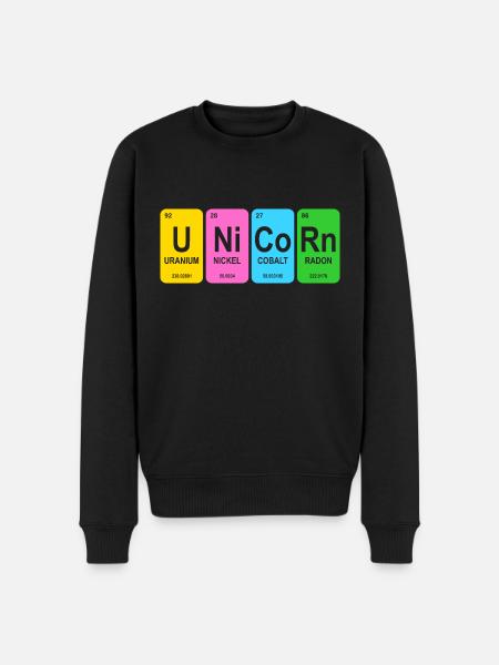 Einhorn - Männer Premium Bio Pullover - Schwarz