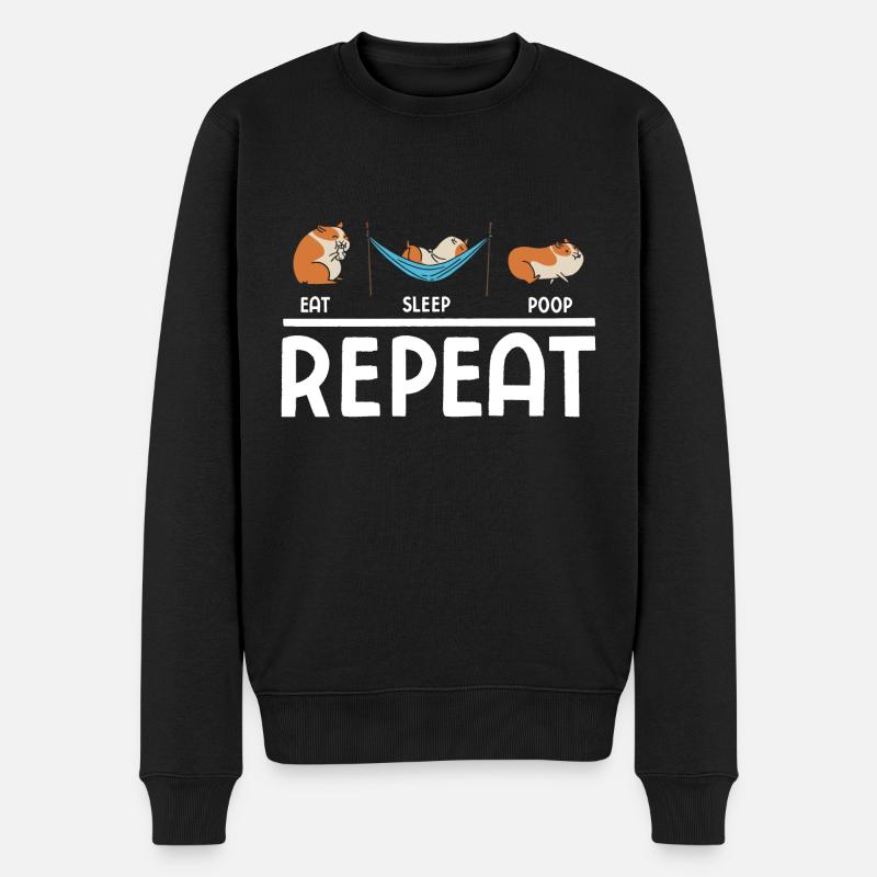 Nagetier Meerschwein Meerschweinchen - Männer Premium Bio Pullover - Schwarz