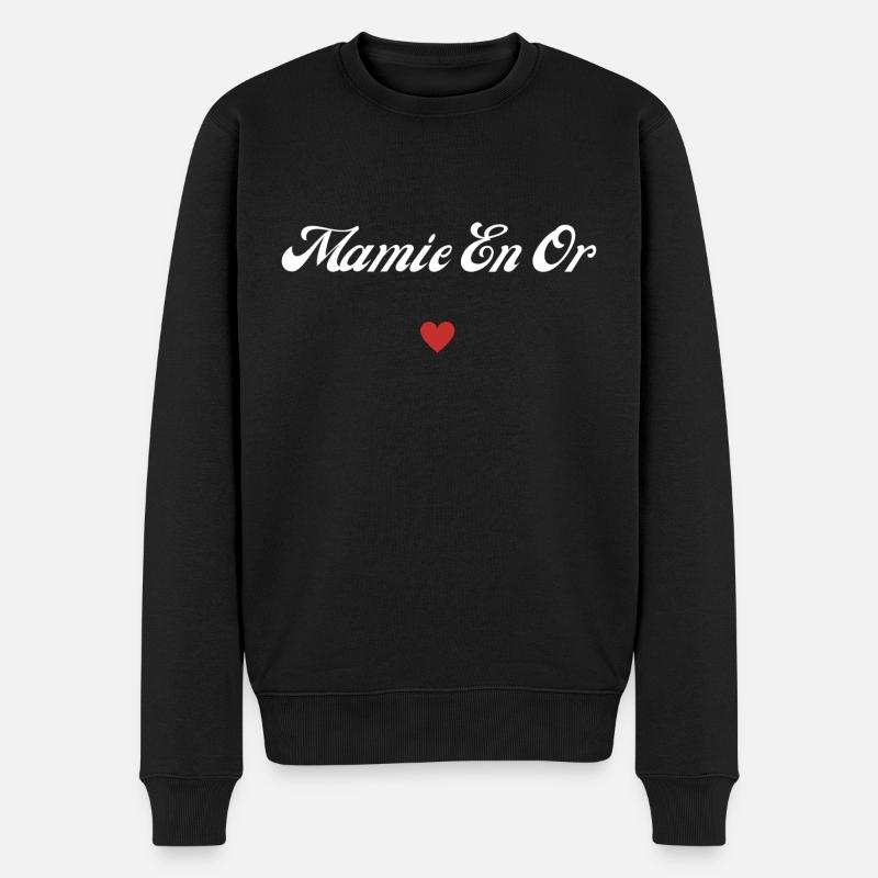 Mamie En Or - Pull Premium bio Homme - noir