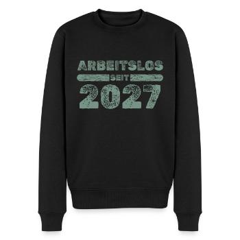 seit 2027 - Männer Premium Bio Pullover - Schwarz - Vorne - Nico (187cm)