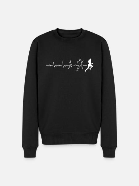"Pulse rate running" - Men's Premium Organic Jumper - black