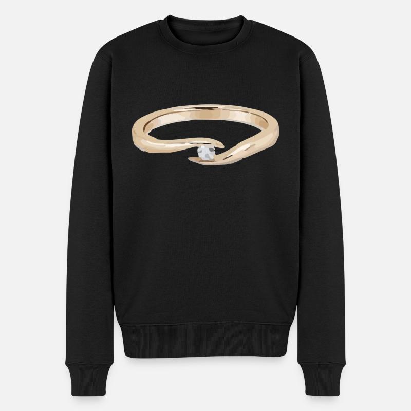 Ring - Männer Premium Bio Pullover - Schwarz