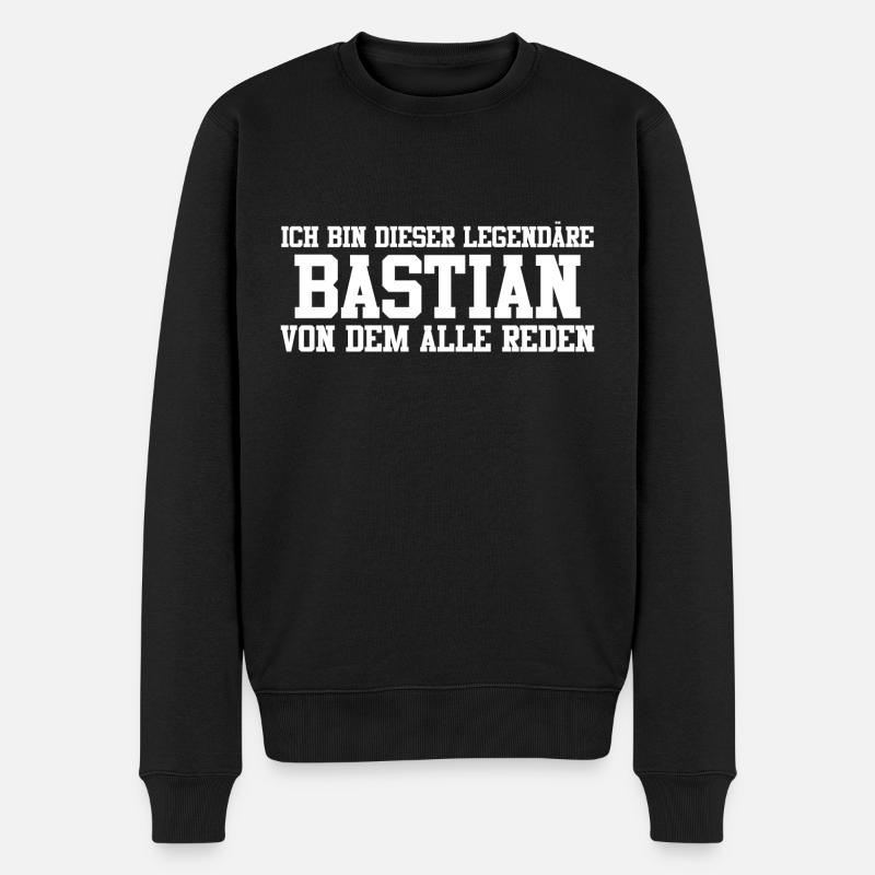 Bastian Name Design - Männer Premium Bio Pullover - Schwarz