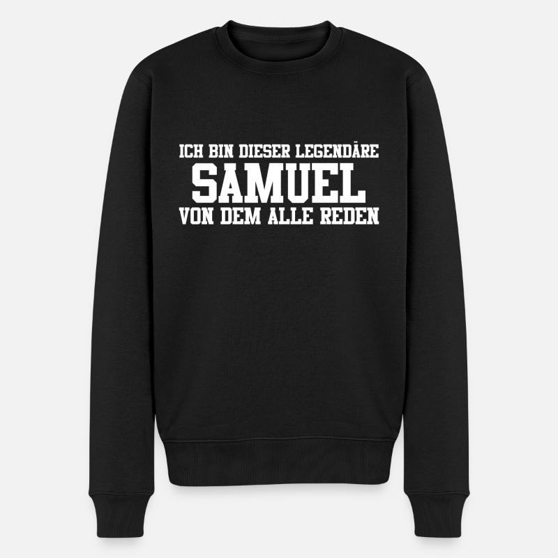 Samuel Name Design - Männer Premium Bio Pullover - Schwarz