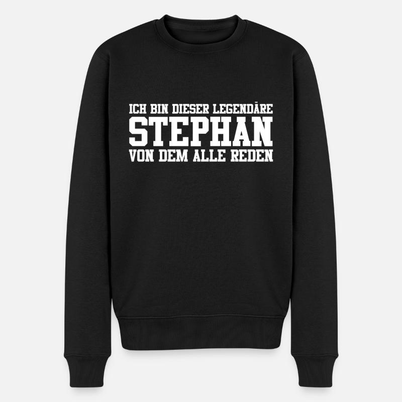 Stephan Name Design - Männer Premium Bio Pullover - Schwarz