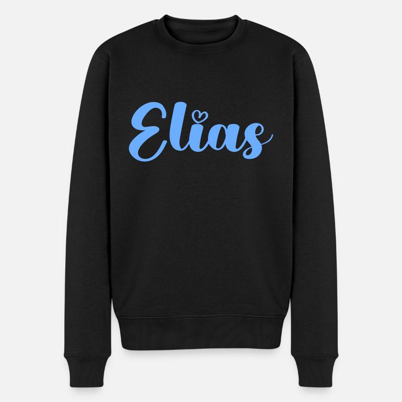elias - Männer Premium Bio Pullover - Schwarz
