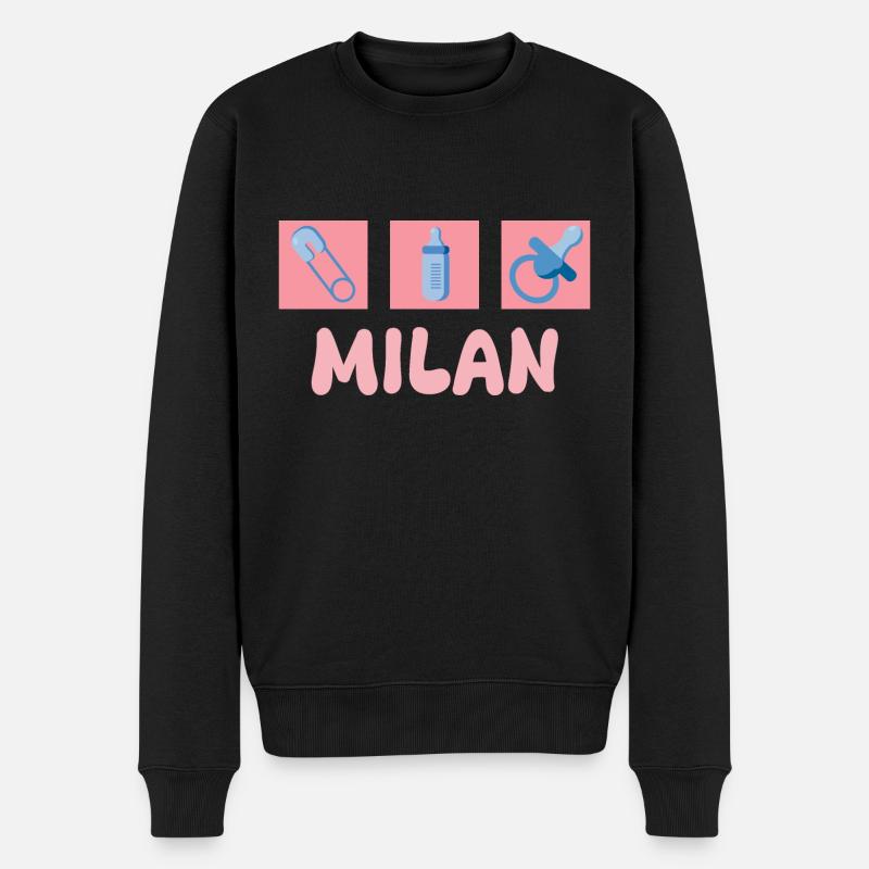 Schnuller Milan - Männer Premium Bio Pullover - Schwarz
