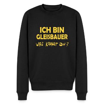 Occupation: Track Builder - Men's Premium Organic Jumper - black - Front - Nico (187cm)