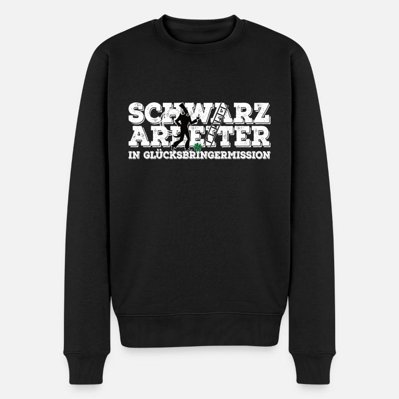 Schornsteinfeger Glücksbringer Kaminfeger Sottje - Männer Premium Bio Pullover - Schwarz