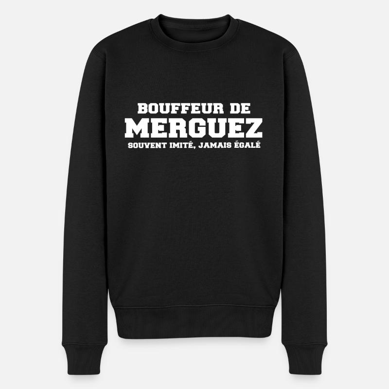 Bouffer de merguez cadeau drôle barbecue - Pull Premium bio Homme - noir