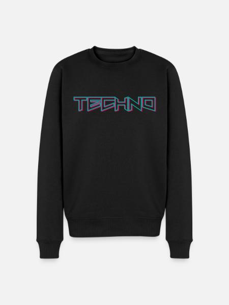 TECHNO DJ EDM Musik Acid House Rave Musikfestival - Männer Premium Bio Pullover - Schwarz