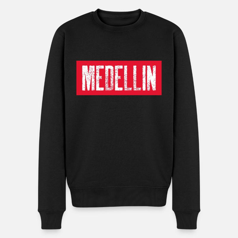 MEDELLIN - KOLUMBIEN - Männer Premium Bio Pullover - Schwarz