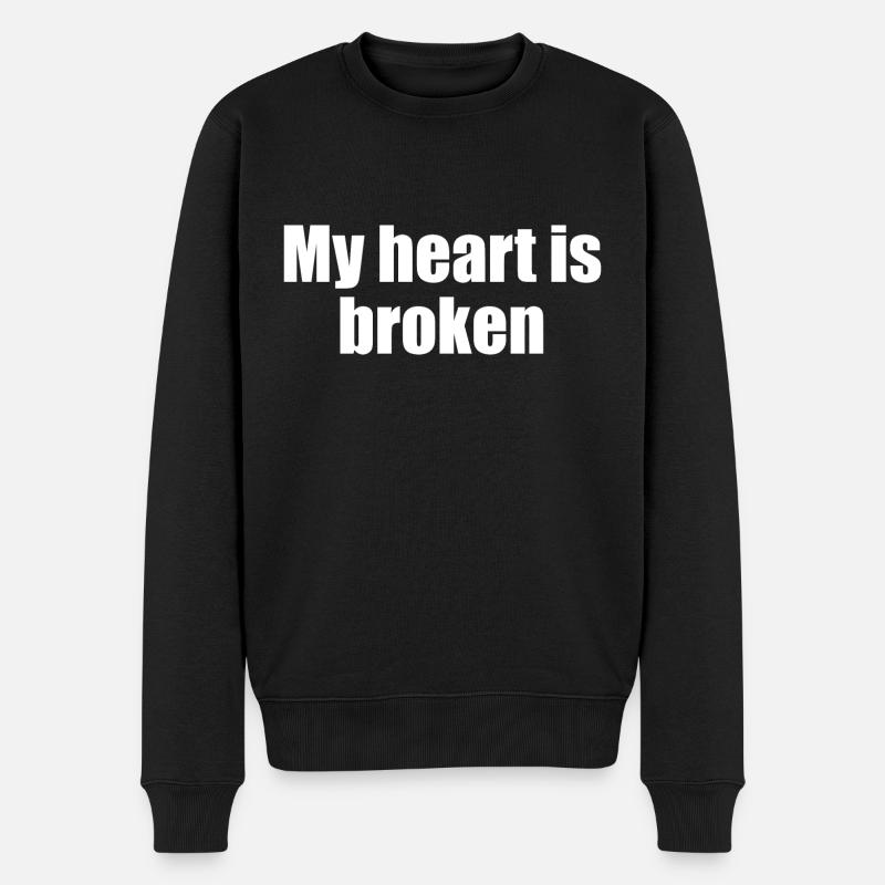 my heart is broken - Männer Premium Bio Pullover - Schwarz