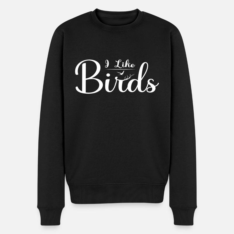 I like Birds - Männer Premium Bio Pullover - Schwarz