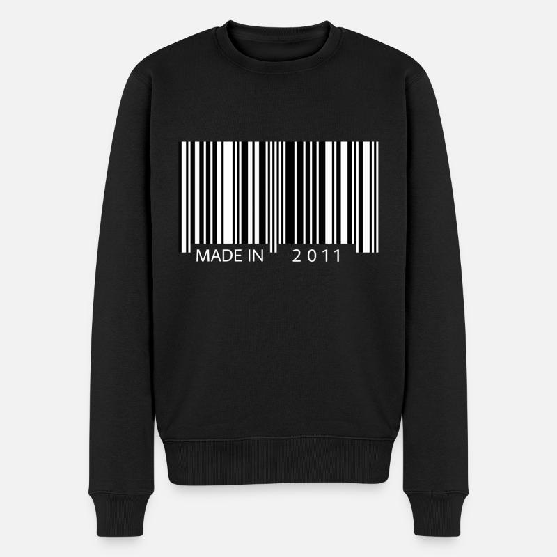 Made in 2011 Barcode Geschenk - Männer Premium Bio Pullover - Schwarz