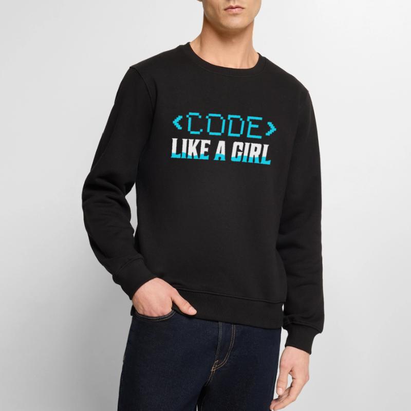 Code Like A Girl Coding Programmer Männer Premium Bio Pullover
