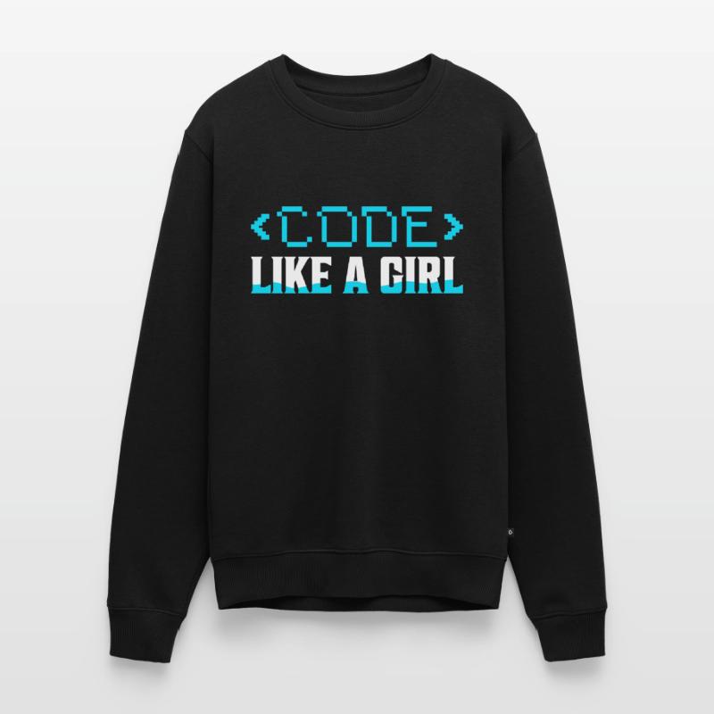 Code Like A Girl Coding Programmer Männer Premium Bio Pullover