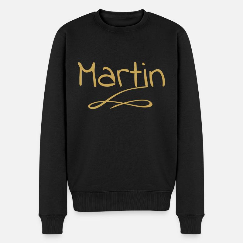martin - Männer Premium Bio Pullover - Schwarz