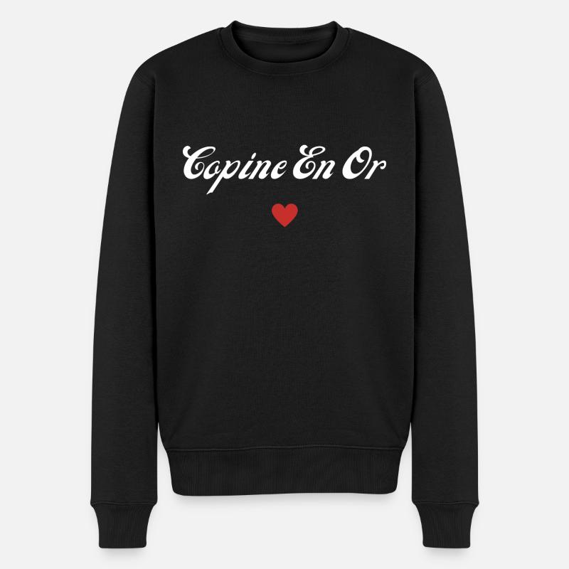 copine en or - Pull Premium bio Homme - noir