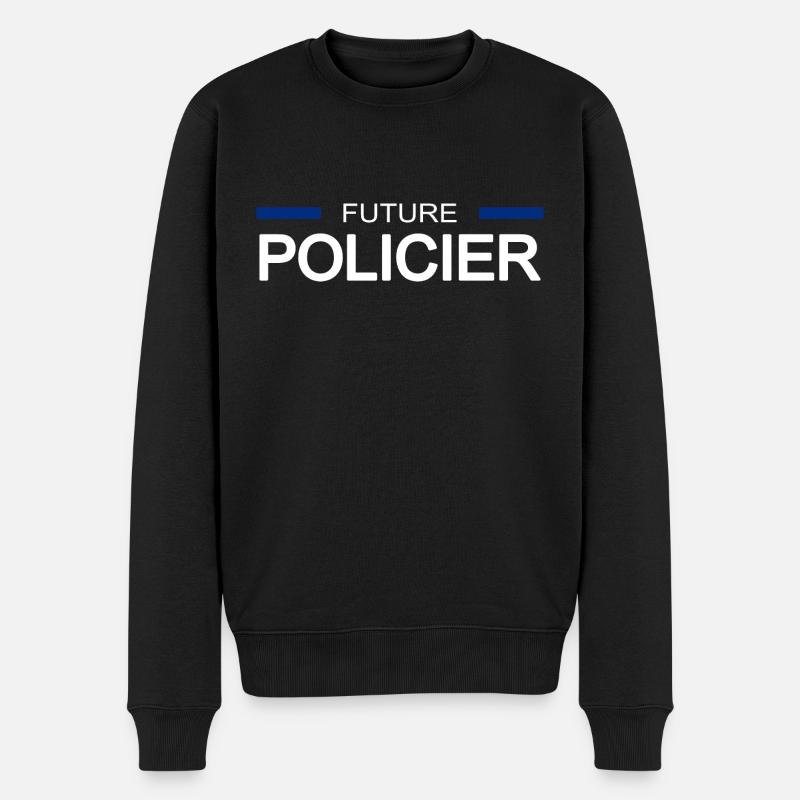Future policier - Pull Premium bio Homme - noir