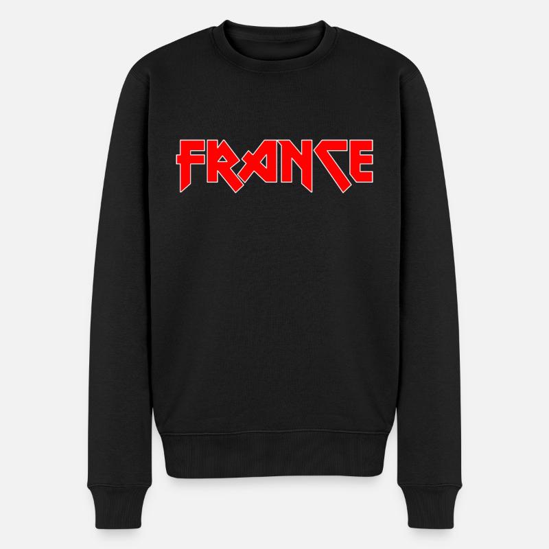 Modisches Heimat FRANCE Metal-Design - Männer Premium Bio Pullover - Schwarz