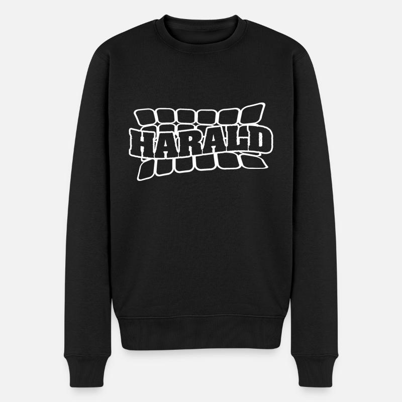Name Harald - Männer Premium Bio Pullover - Schwarz